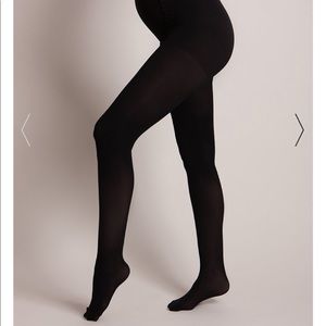 100 Denier Black Microfiber Maternity Tights